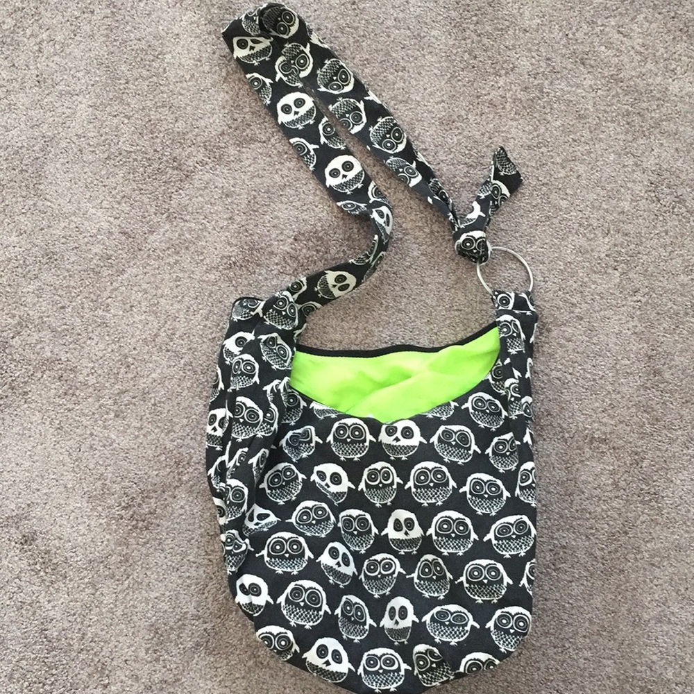 Black & white Owl cross body purse